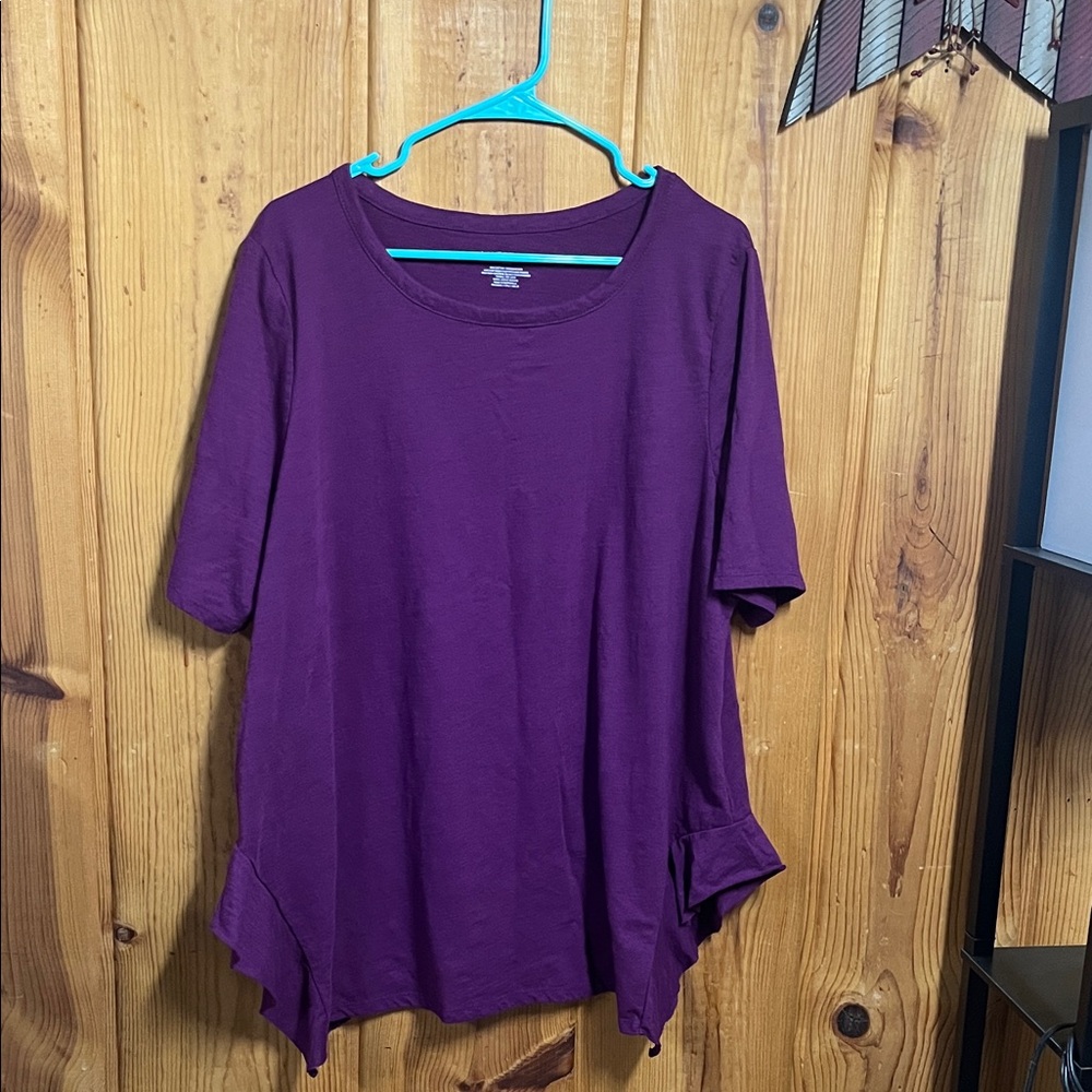 Lane Bryant Rich Purple Short Sleeve Top